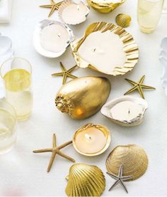 Sea Shell Wedding Candles