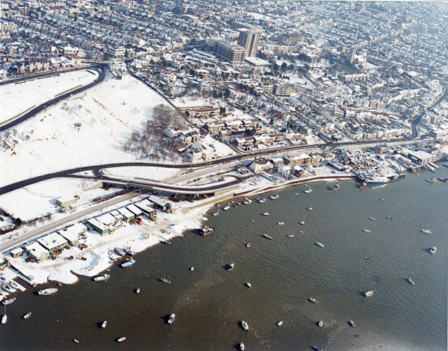 Old Leigh Aerial View of Snow
