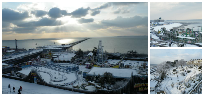 Southend Adventure Island in Snow