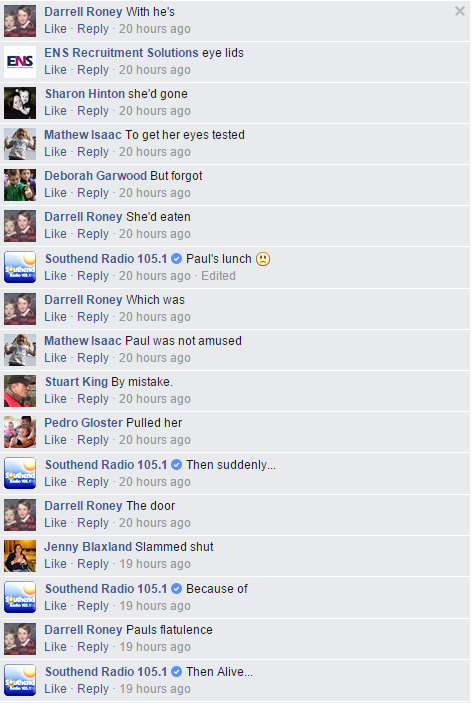 Southend Radio Facebook Story