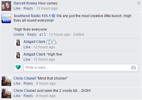 Southend Radio Facebook Story