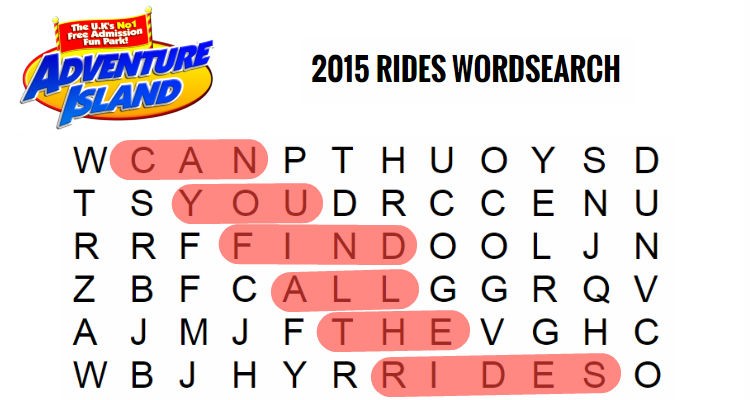 Adventure Island Wordsearch