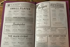 Revolution food menu