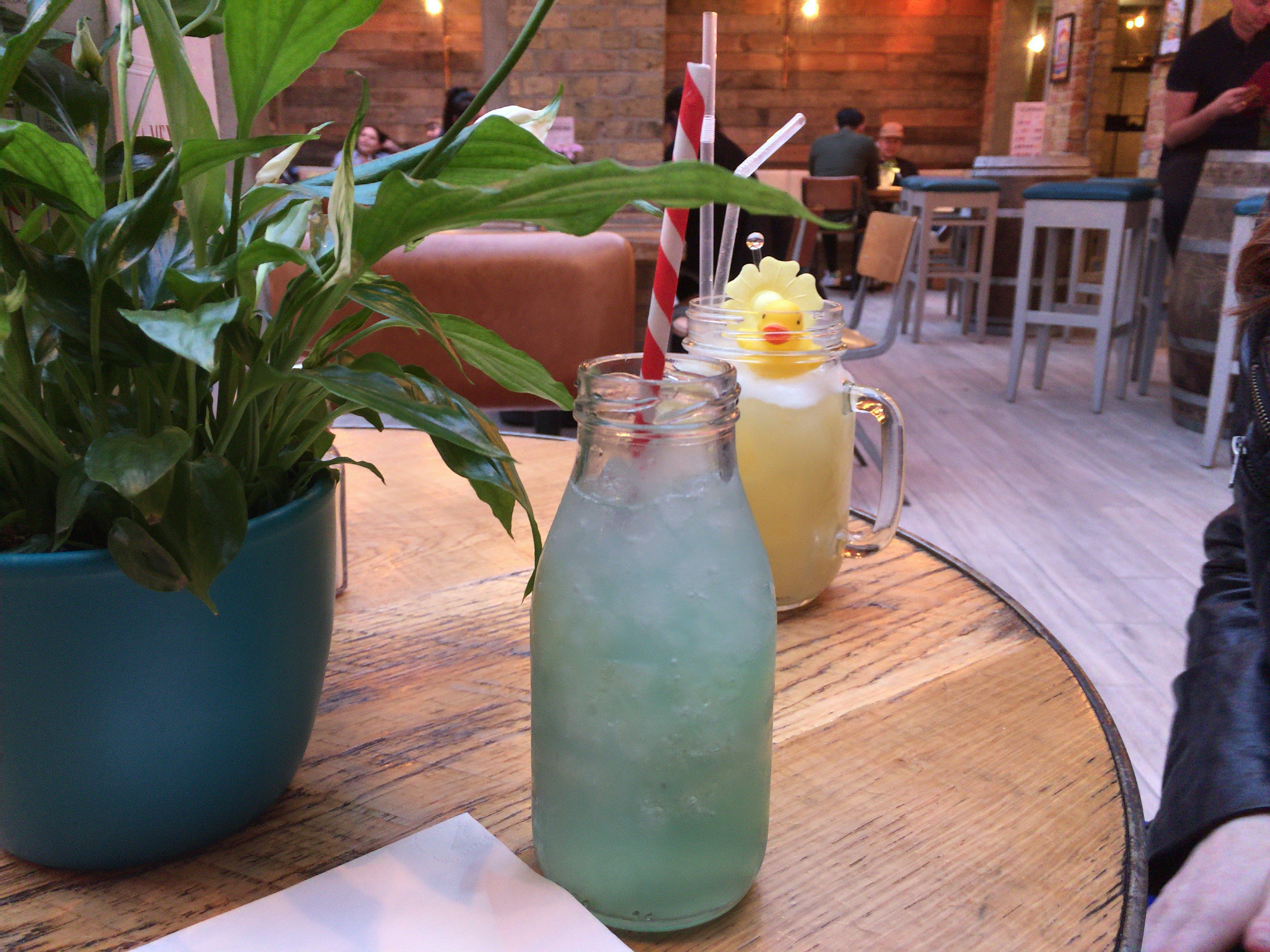 Quacktail and Blue Movie Drinks